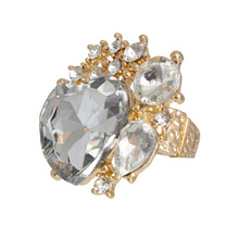 Load image into Gallery viewer, A Full Heart Crystal Gold Ring
