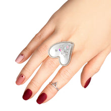 Load image into Gallery viewer, Silver Pearl Heart Ring
