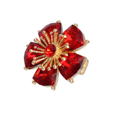 Load image into Gallery viewer, Red Daisy Crystal Ring
