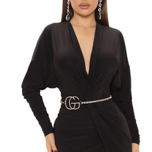 Load image into Gallery viewer, Gold Bling Off-Center GG Belt

