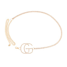 Load image into Gallery viewer, Gold Bling Off-Center GG Belt
