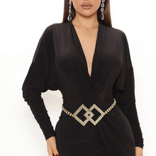 Load image into Gallery viewer, Gold Embellished Diamond Chain Belt
