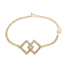 Load image into Gallery viewer, Gold Embellished Diamond Chain Belt
