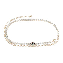 Load image into Gallery viewer, Rhinestone Belt Gold Evil Eye Chain Belt for Women
