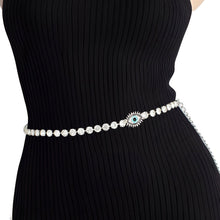 Load image into Gallery viewer, Rhinestone Belt Silver Evil Eye Chain for Women
