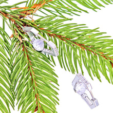 Load image into Gallery viewer, 14K White Gold CZ Diamond Huggie Hoops
