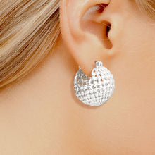Load image into Gallery viewer, Hoop White Gold Small Basket Earrings for Women
