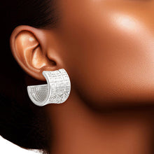 Load image into Gallery viewer, Hoop White Gold Small Greek Wide Earring for Women
