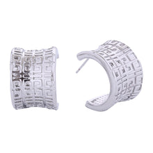 Load image into Gallery viewer, Hoop White Gold Small Greek Wide Earring for Women
