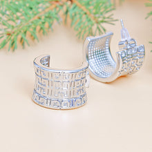 Load image into Gallery viewer, Hoop White Gold Small Greek Wide Earring for Women
