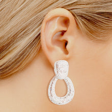 Load image into Gallery viewer, Dangle White Gold Small Scratch Drop Earring Women
