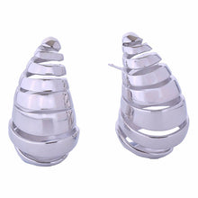 Load image into Gallery viewer, 14K White Gold Spiral Stud Earrings
