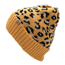 Cargar imagen en el visor de la galería, Mustard Leopard Cuff Beanie
