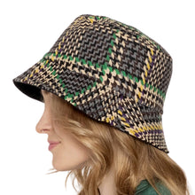 Load image into Gallery viewer, Gray Houndstooth Topstitch Bucket Hat
