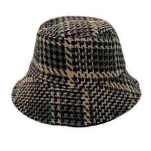 Load image into Gallery viewer, Gray Houndstooth Topstitch Bucket Hat
