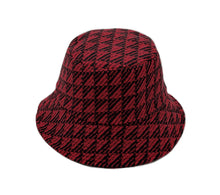Load image into Gallery viewer, Red Geo Pattern Topstitch Bucket Hat
