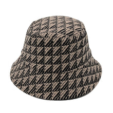 Load image into Gallery viewer, Taupe Geo Pattern Topstitch Bucket Hat
