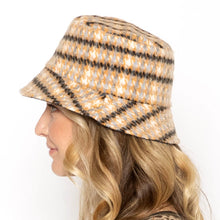 Load image into Gallery viewer, Orange Plaid Woolen Bucket Hat
