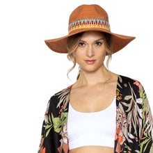 Load image into Gallery viewer, Rust Aztec Band Panama Hat
