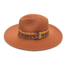 Load image into Gallery viewer, Rust Aztec Band Panama Hat
