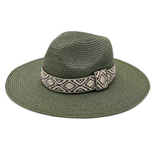 Load image into Gallery viewer, Olive Straw Panama Fedora
