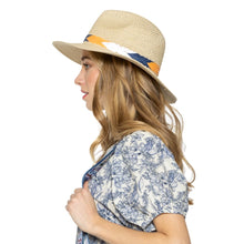 Load image into Gallery viewer, Ivory Chevron Band Panama Hat
