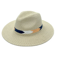 Cargar imagen en el visor de la galería, Ivory Chevron Band Panama Hat

