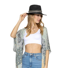 Load image into Gallery viewer, Black Pearl Embellished Panama Hat

