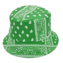 Load image into Gallery viewer, Green Bandana Reversible Bucket Hat
