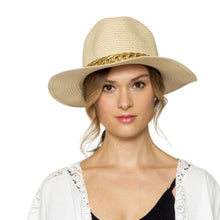 Load image into Gallery viewer, Ivory Chain Band Panama Hat
