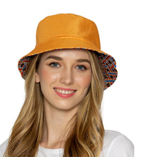 Load image into Gallery viewer, Brown Geometric Reversible Bucket Hat
