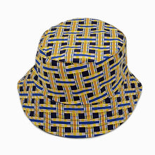 Load image into Gallery viewer, Navy Geometric Reversible Bucket Hat
