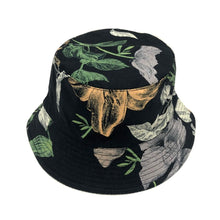 Load image into Gallery viewer, Black Floral Art Reversible Bucket Hat
