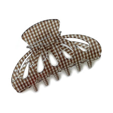 Load image into Gallery viewer, Brown Gingham Big Hair Claw Clip
