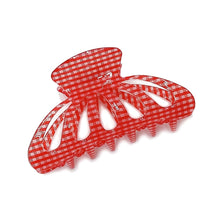 Load image into Gallery viewer, Red Gingham Big Hair Claw Clip
