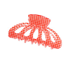 Load image into Gallery viewer, Red Gingham Big Hair Claw Clip
