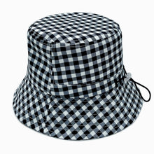 Load image into Gallery viewer, Black Gingham Draw String Bucket Hat
