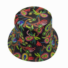 Load image into Gallery viewer, Black Paisley Color Reversible Bucket Hat
