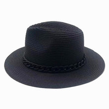 Load image into Gallery viewer, Black Chain Band Panama Hat
