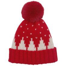 Cargar imagen en el visor de la galería, Beanie Hat Acrylic Red Snowing Pom Hat for Women
