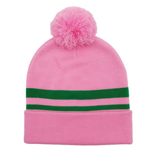 Load image into Gallery viewer, Pink Two Stripe Green Beanie
