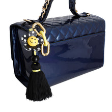 Load image into Gallery viewer, Black Polka Dot Keychain Bag Charm
