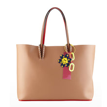 Load image into Gallery viewer, Neon Pink Navy Smiley Keychain Bag Charm
