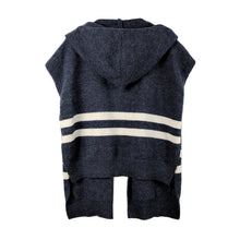Load image into Gallery viewer, Blue Hooded Stripe Knit Kimono
