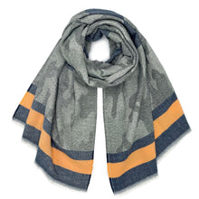 Load image into Gallery viewer, Camo Stripe Frayed Edge Scarf
