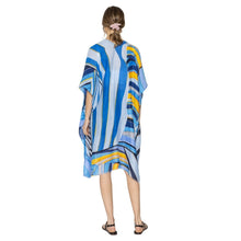 Load image into Gallery viewer, Blue Abstract Print Kimono
