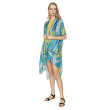 Load image into Gallery viewer, Green Abstract Print Kimono
