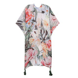 Tropical Green Tassel Kimono