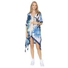 Load image into Gallery viewer, Navy Palm Tree Tropical Kimono
