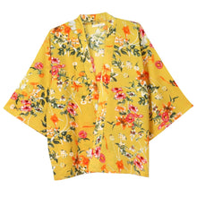 Load image into Gallery viewer, Mustard Poppy Flower Kimono
